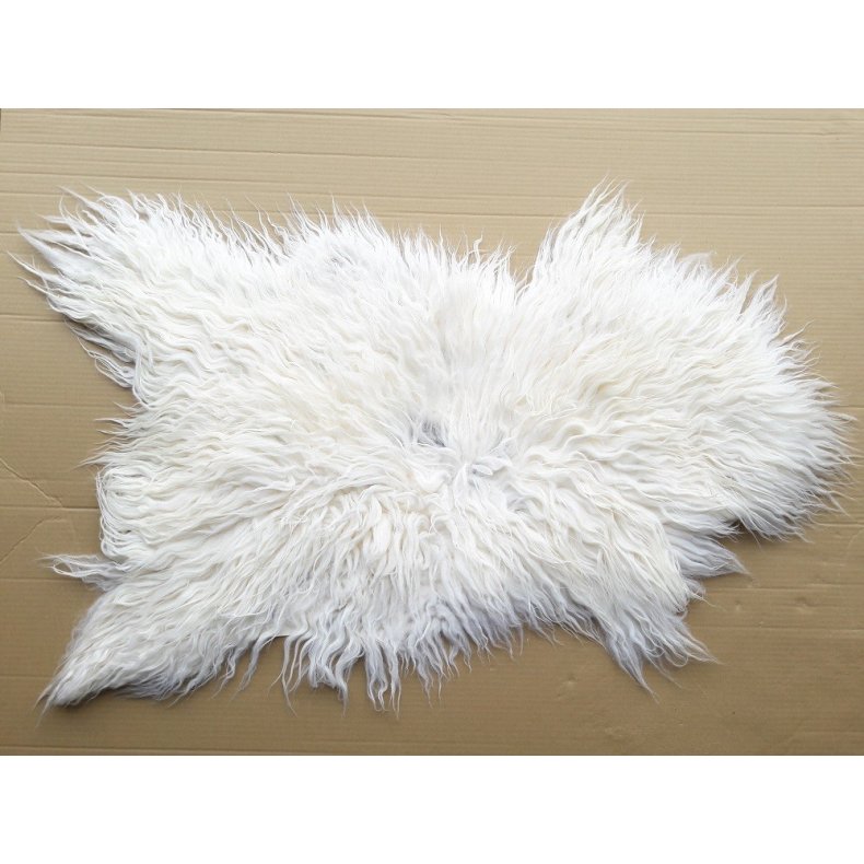 Islandske lammeskind Hvid/brun