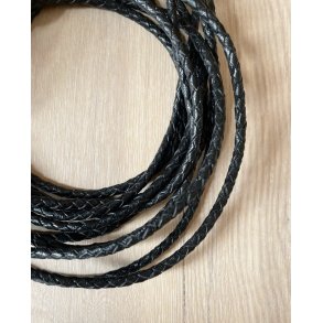 4,5 mm - Flettet snre, sort